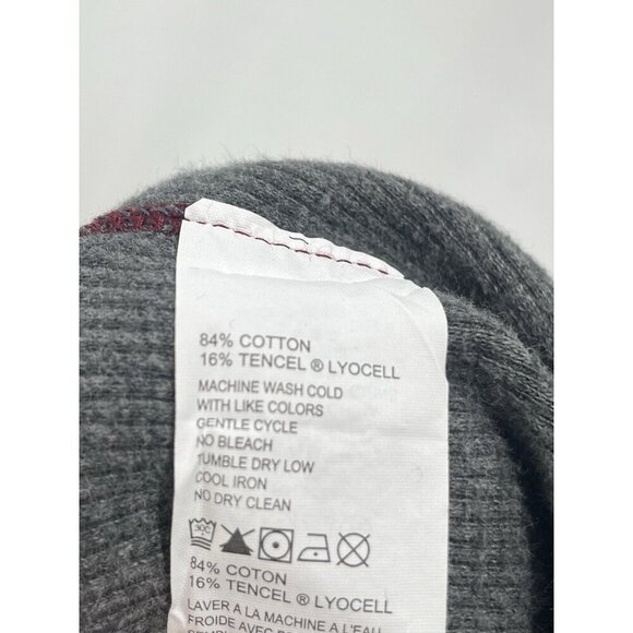Tommy Bahama Reversible Quarter Zip Pullover Sweater Maroon Gray Cotton Tencel M - Picture 3 of 4